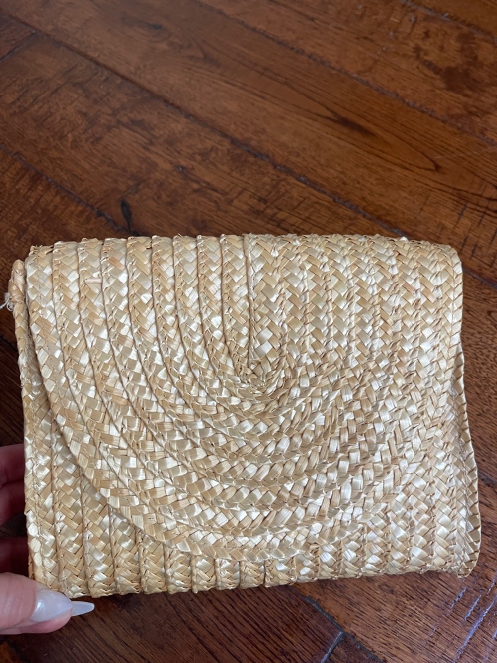 Woven Straw Clutch - Natural Beige